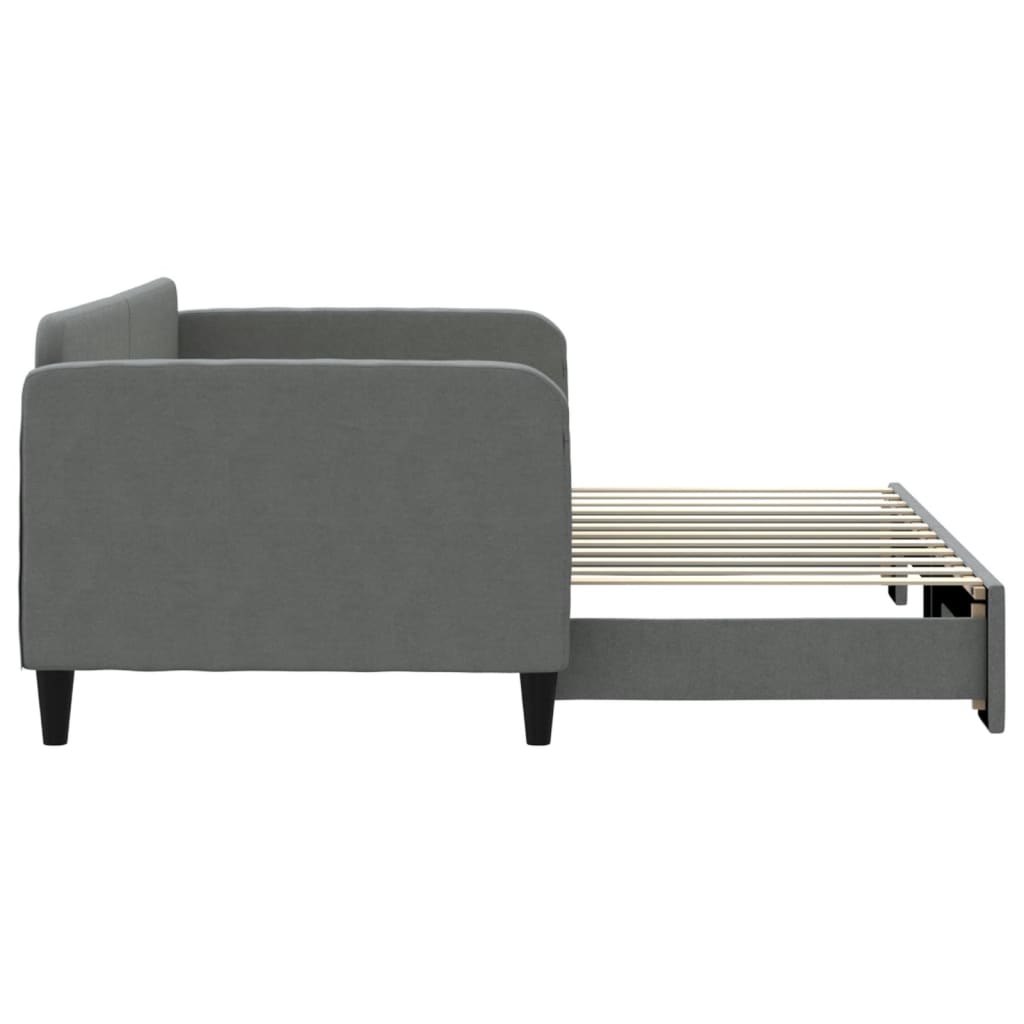 vidaXL Pat de zi cu extensie, gri închis, 90x200 cm, textil vidaXL Pat de zi cu extensie, gri închis, 90x200 cm, textil