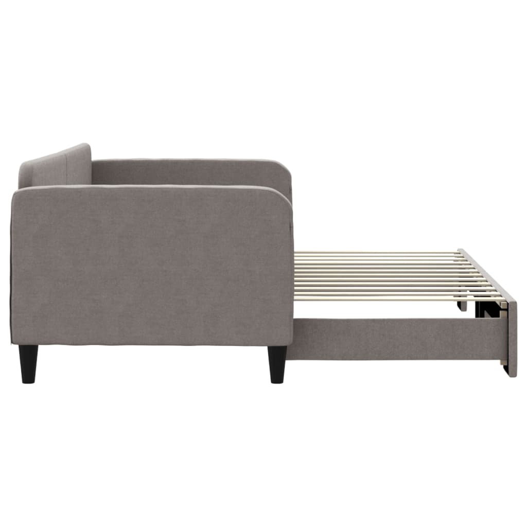 vidaXL Pat de zi cu extensie, gri taupe, 90x200 cm, textil