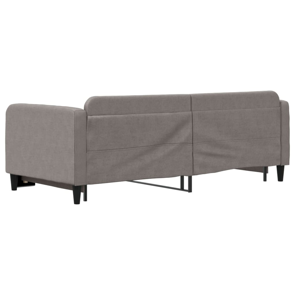 vidaXL Pat de zi cu extensie, gri taupe, 90x200 cm, textil