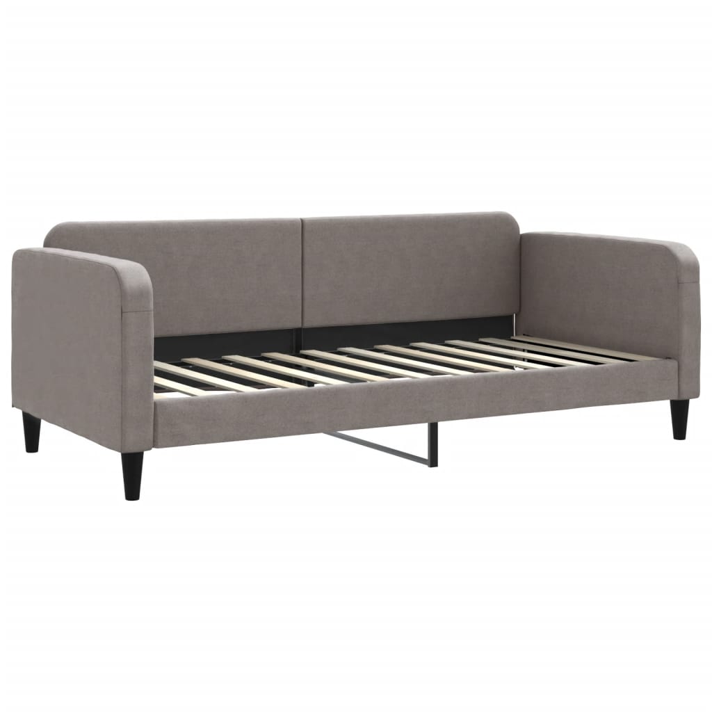 vidaXL Pat de zi cu extensie, gri taupe, 90x200 cm, textil