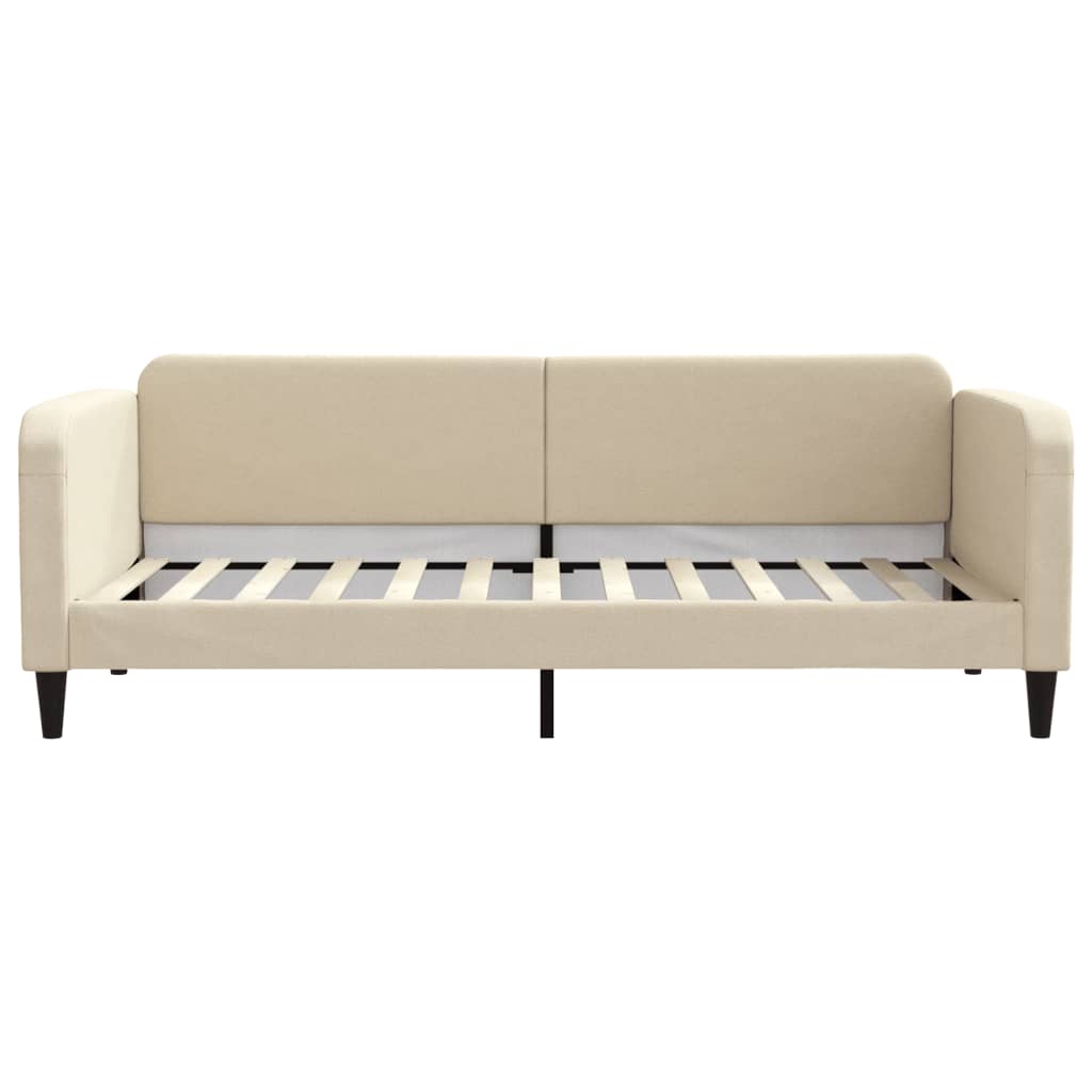 vidaXL Pat de zi cu extensie, crem, 90x200 cm, textil vidaXL Pat de zi cu extensie, crem, 90x200 cm, textil
