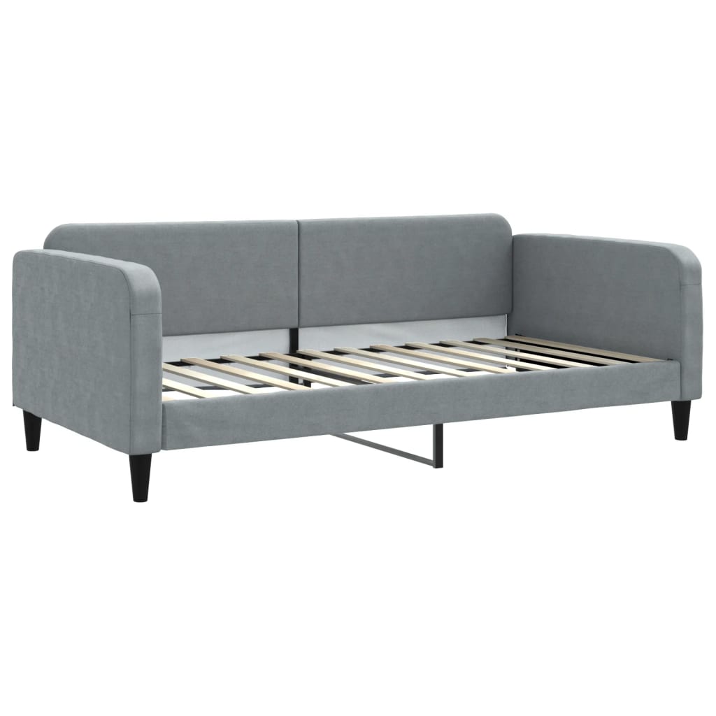vidaXL Pat de zi cu extensie, gri deschis, 100x200 cm, textil vidaXL Pat de zi cu extensie, gri deschis, 100x200 cm, textil