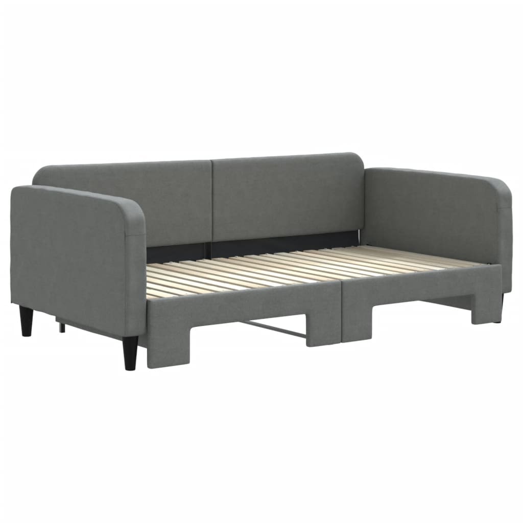 vidaXL Pat de zi cu extensie, gri închis, 90x190 cm, textil vidaXL Pat de zi cu extensie, gri închis, 90x190 cm, textil
