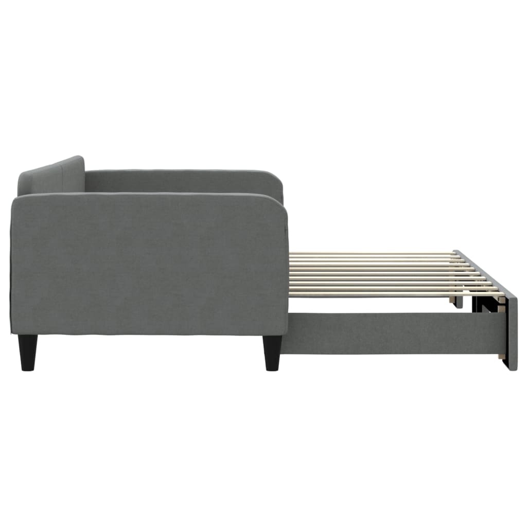 vidaXL Pat de zi cu extensie, gri închis, 90x190 cm, textil vidaXL Pat de zi cu extensie, gri închis, 90x190 cm, textil