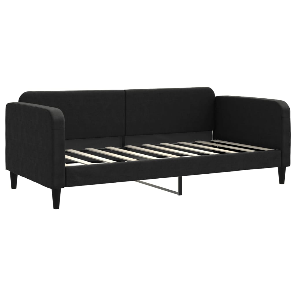 vidaXL Pat de zi cu extensie, negru, 90x190 cm, textil vidaXL Pat de zi cu extensie, negru, 90x190 cm, textil