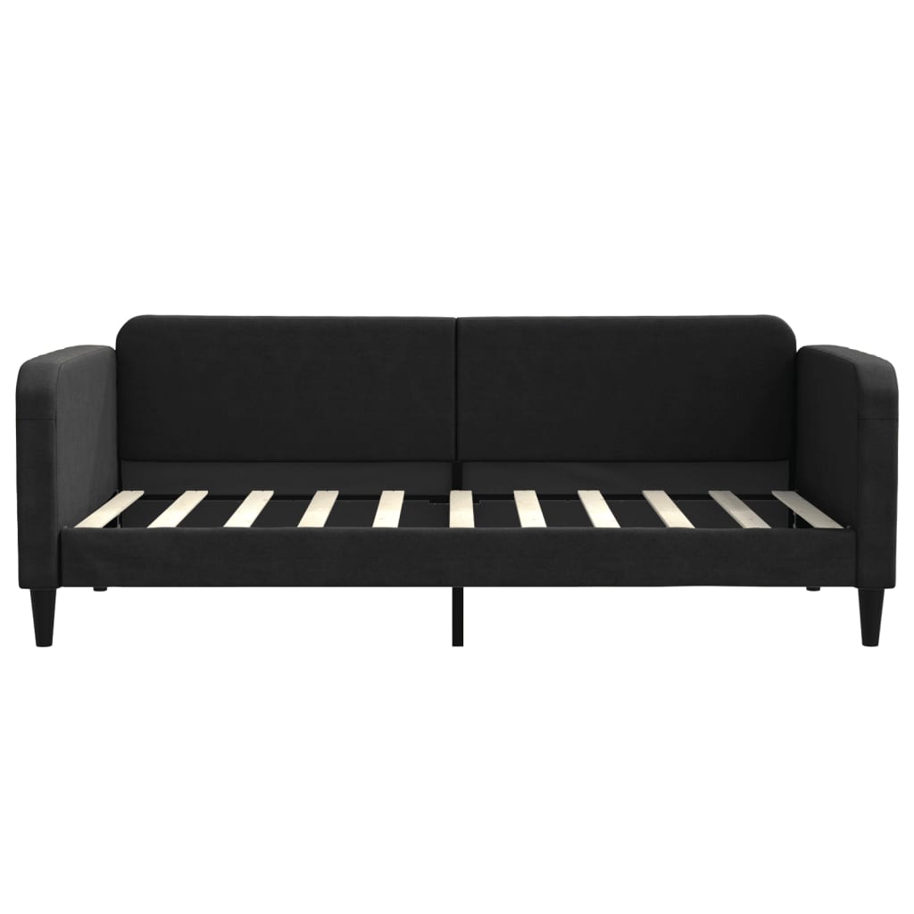 vidaXL Pat de zi cu extensie, negru, 90x190 cm, textil vidaXL Pat de zi cu extensie, negru, 90x190 cm, textil