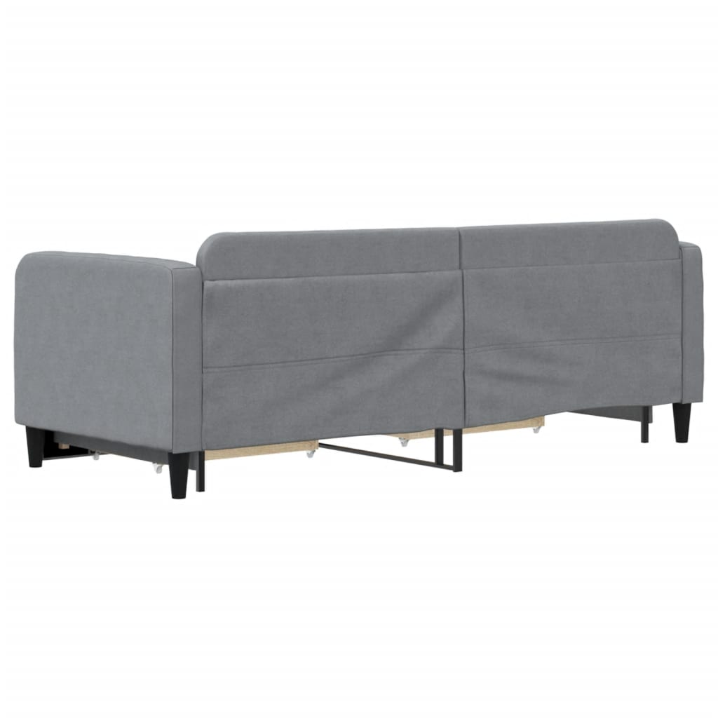vidaXL Pat de zi cu extensie și sertare, gri deschis, 80x200 cm textil
