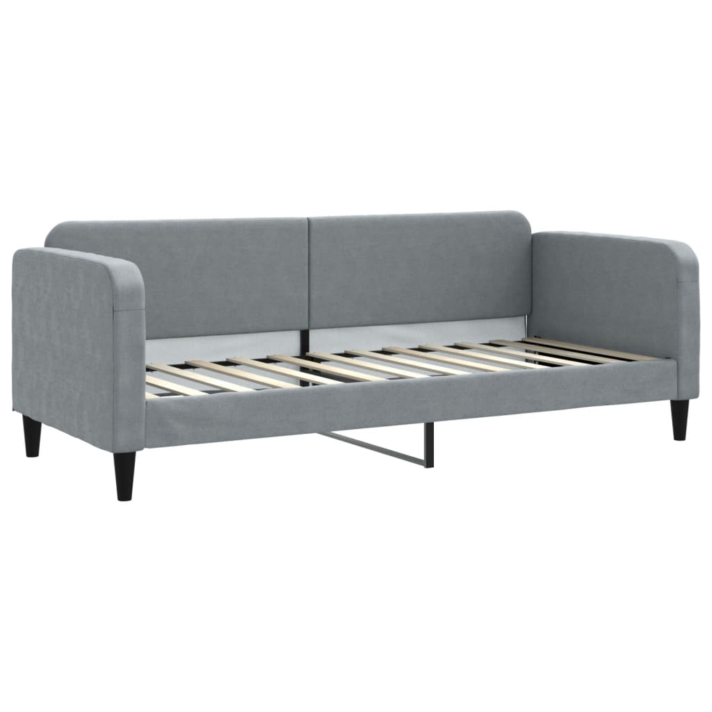 vidaXL Pat de zi cu extensie și sertare, gri deschis, 80x200 cm textil