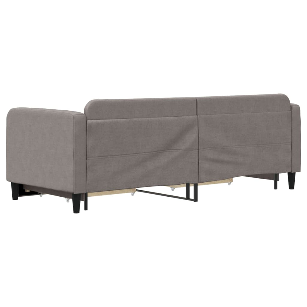 vidaXL Pat de zi cu extensie și sertare, gri taupe, 80x200 cm, textil