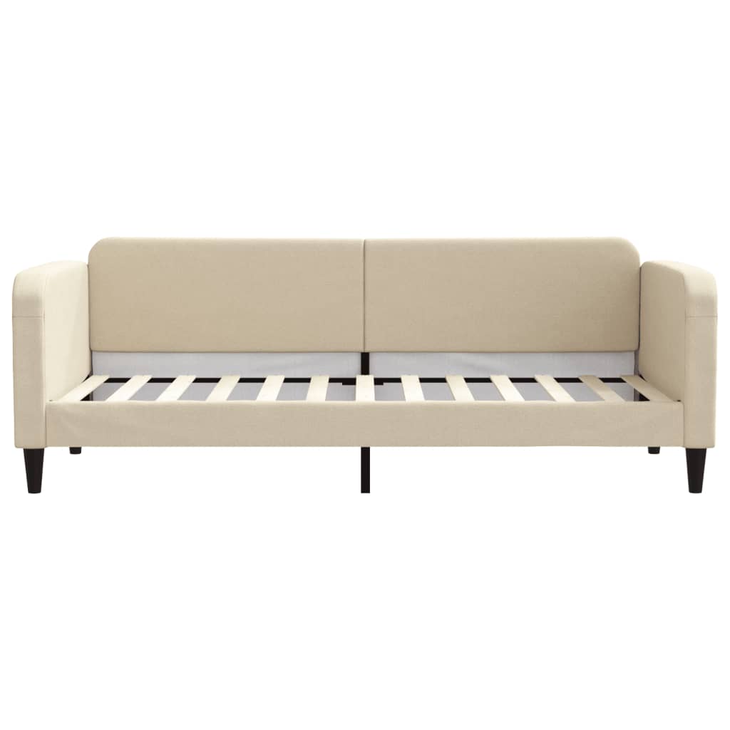 vidaXL Pat de zi cu extensie și sertare, crem, 80x200 cm, textil