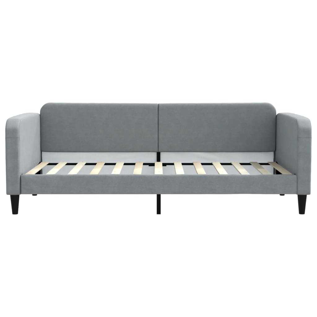 vidaXL Pat de zi cu extensie și sertare, gri deschis, 90x200 cm textil