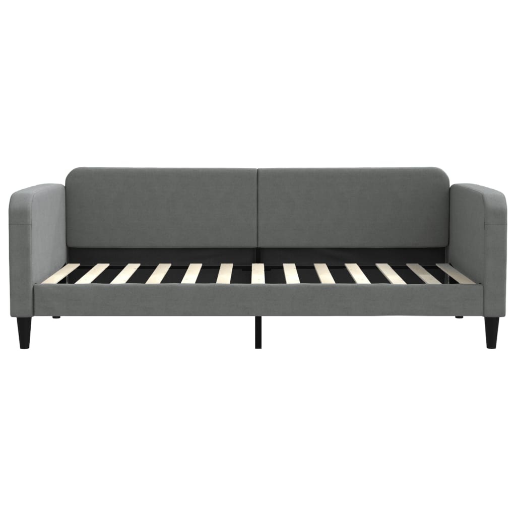vidaXL Pat de zi cu extensie și sertare, gri închis, 90x200 cm textil