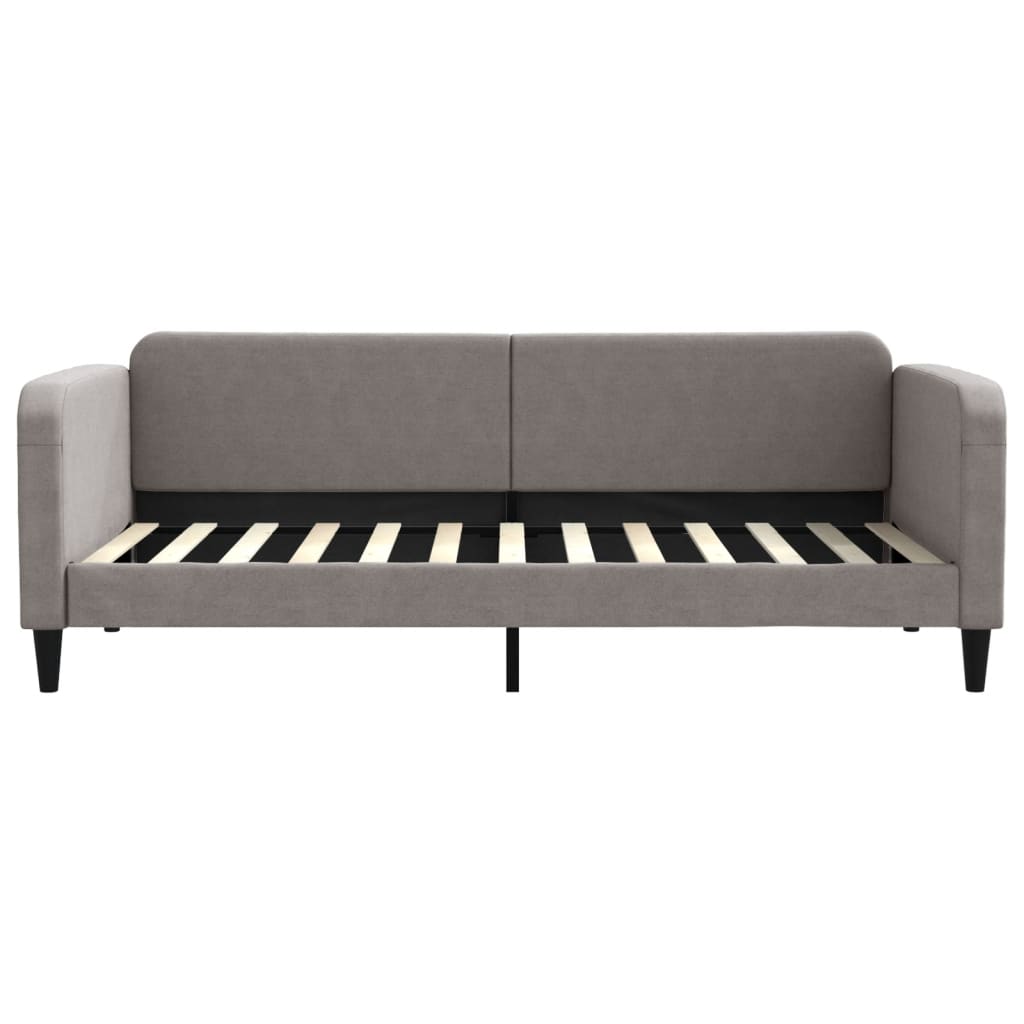 vidaXL Pat de zi cu extensie și sertare, gri taupe, 90x200 cm, textil