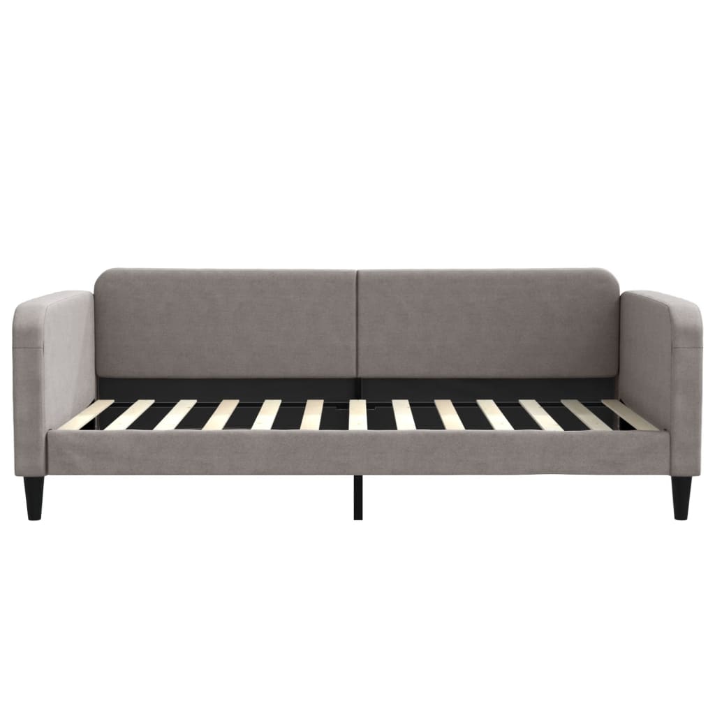 vidaXL Pat de zi cu extensie și sertare, gri taupe, 100x200 cm, textil