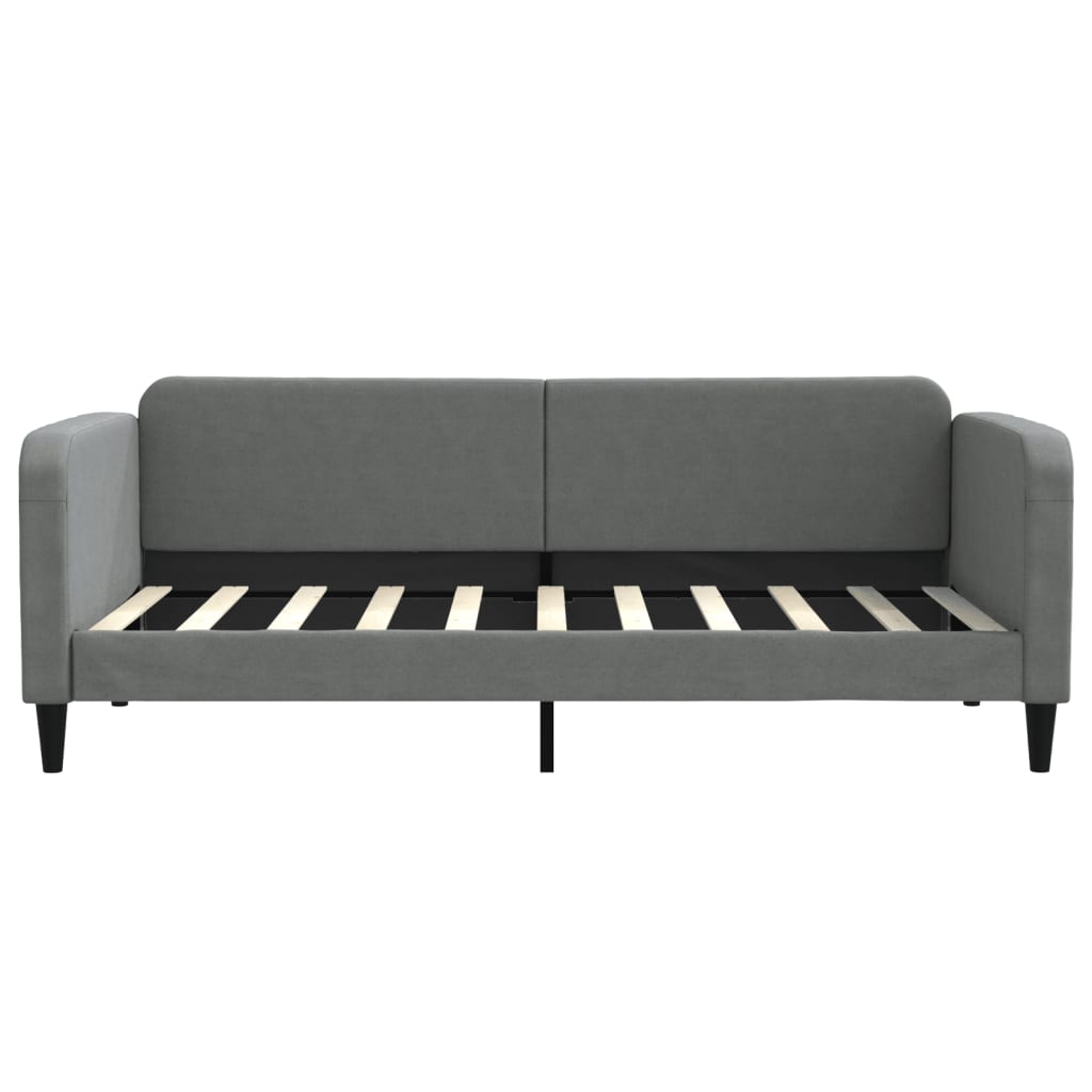 vidaXL Pat de zi cu extensie și sertare, gri închis, 90x190cm, textil