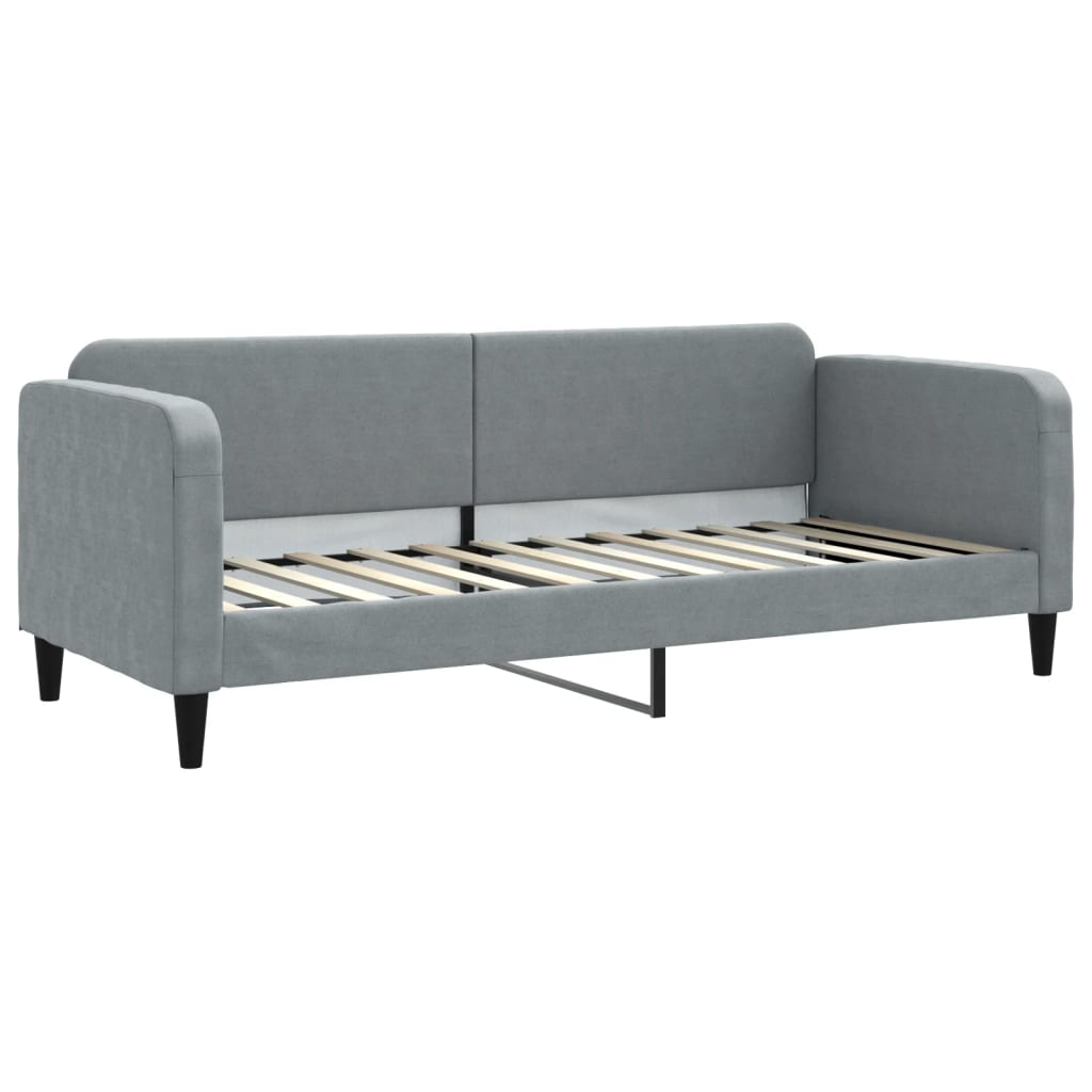 vidaXL Pat de zi cu extensie și sertare, gri deschis, 80x200 cm textil