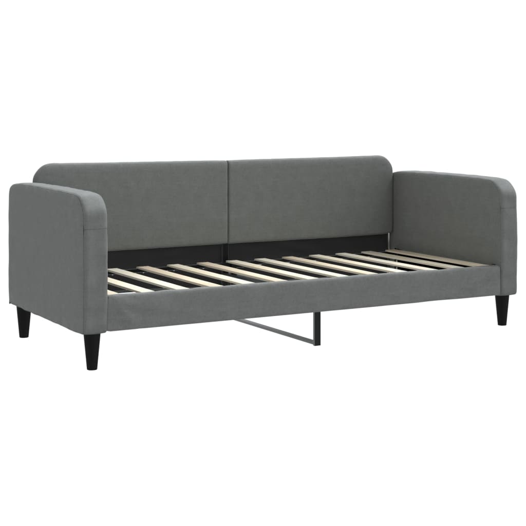 vidaXL Pat de zi cu extensie și sertare, gri închis, 80x200 cm textil