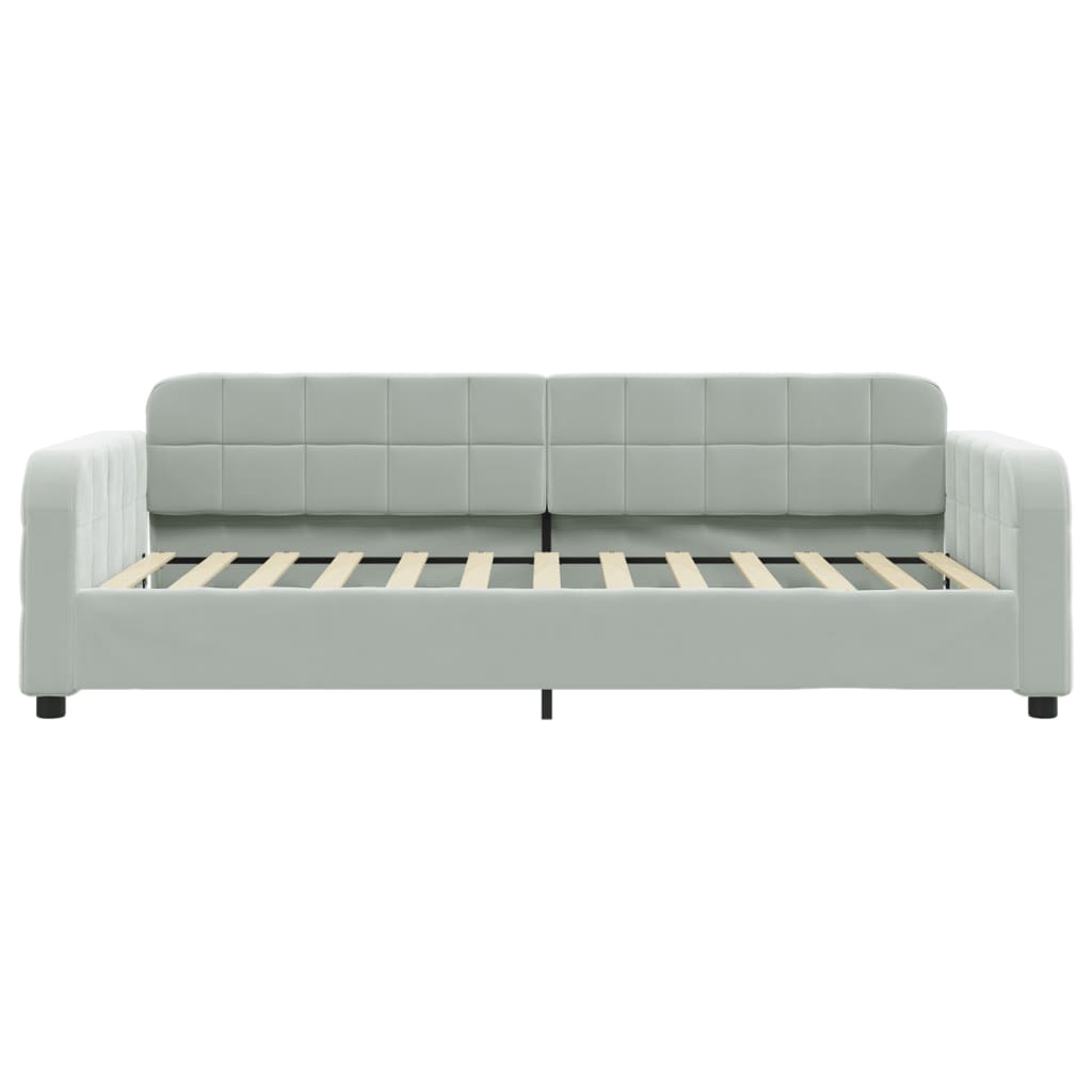 vidaXL Pat de zi cu saltea, gri deschis, 80x200 cm, catifea