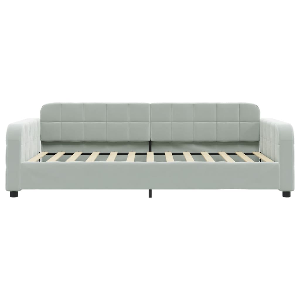 vidaXL Pat de zi cu saltea, gri deschis, 100x200 cm, catifea