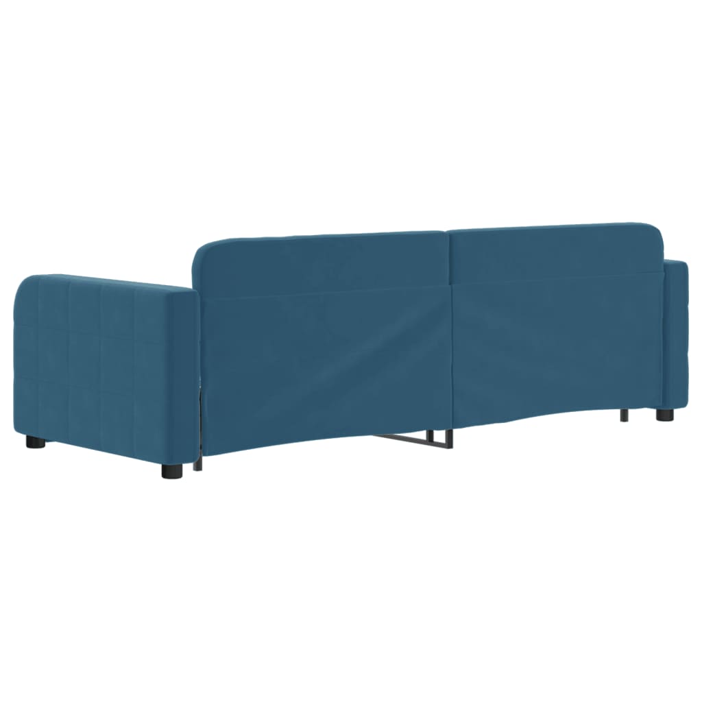 vidaXL Pat de zi cu extensie, albastru, 80x200 cm, catifea