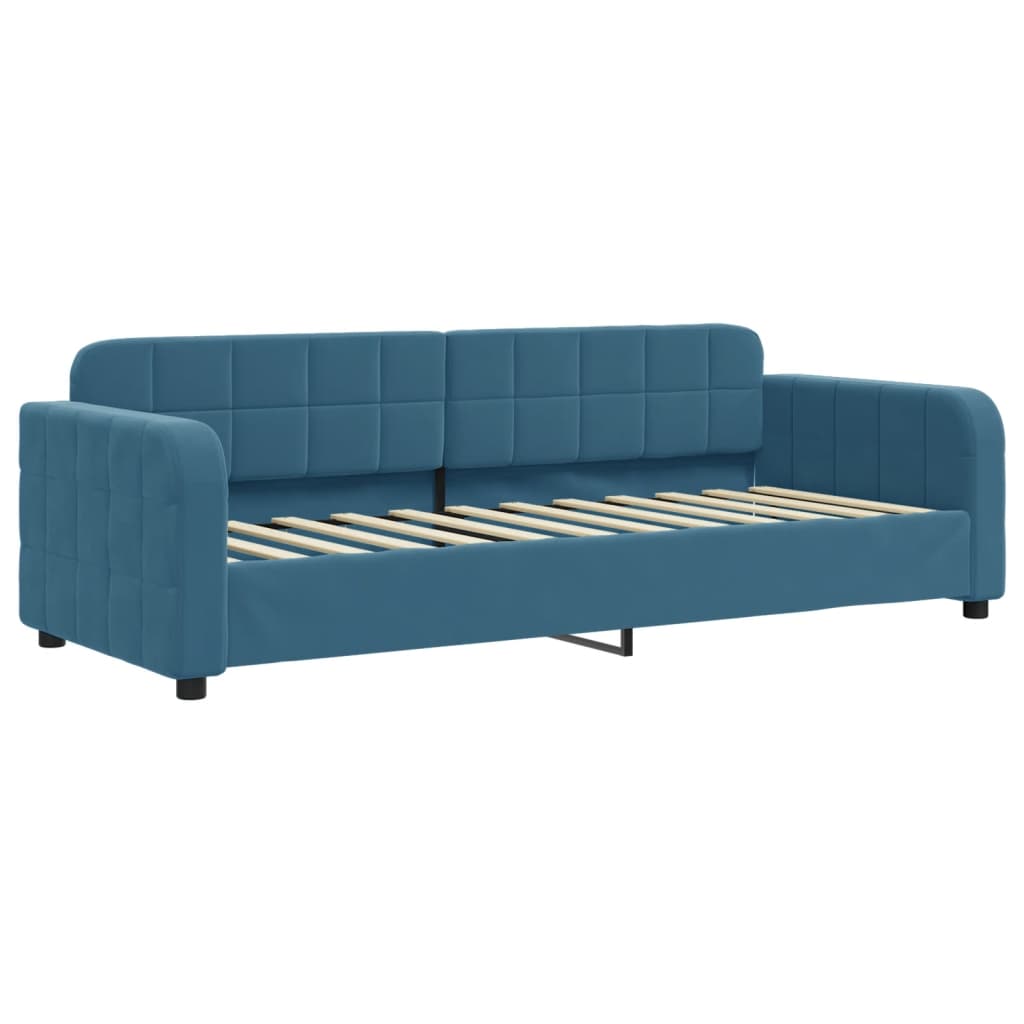 vidaXL Pat de zi cu extensie, albastru, 80x200 cm, catifea