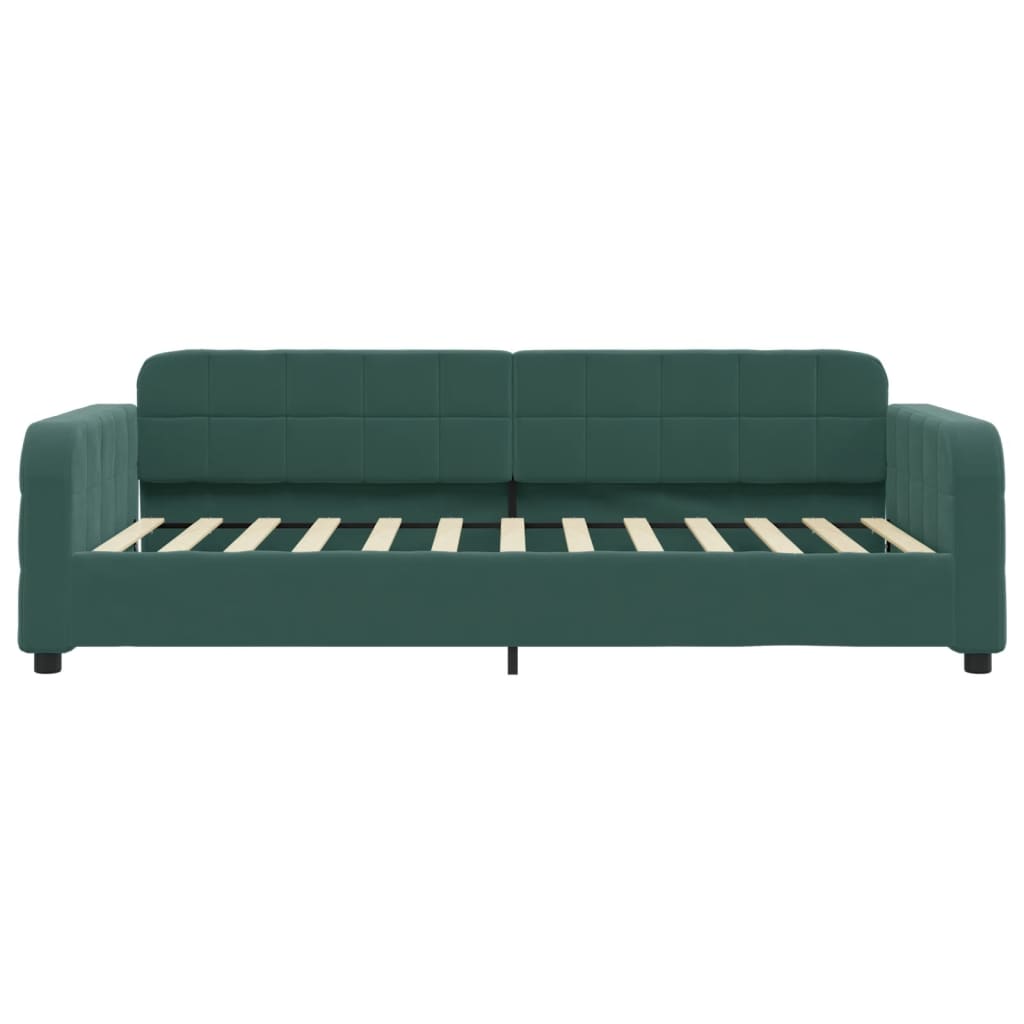 vidaXL Pat de zi cu extensie, verde închis, 80x200 cm, catifea