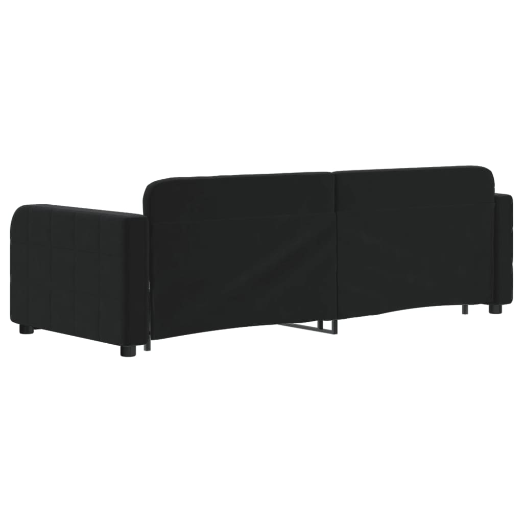 vidaXL Pat de zi cu extensie, negru, 80x200 cm, catifea vidaXL Pat de zi cu extensie, negru, 80x200 cm, catifea