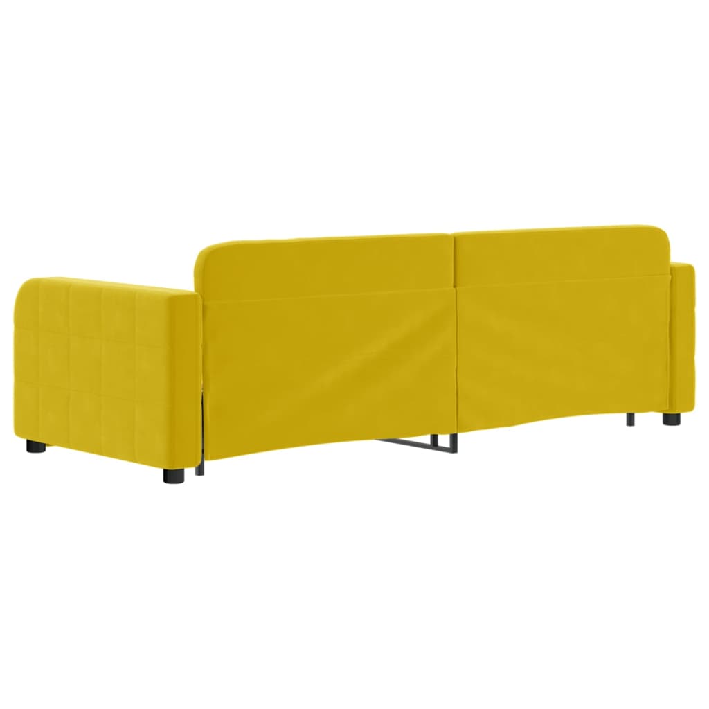 vidaXL Pat de zi cu extensie, galben, 80x200 cm, catifea