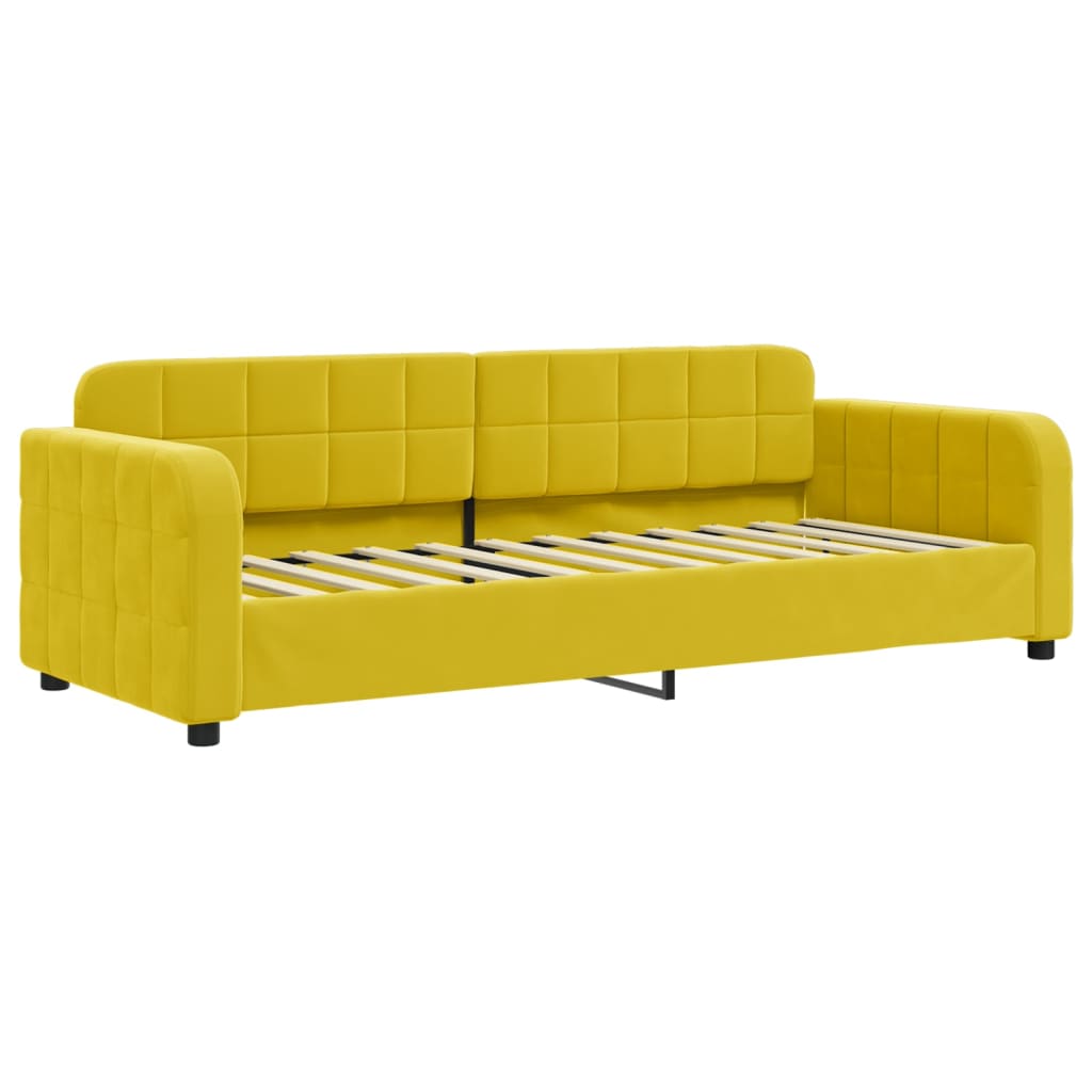 vidaXL Pat de zi cu extensie, galben, 80x200 cm, catifea