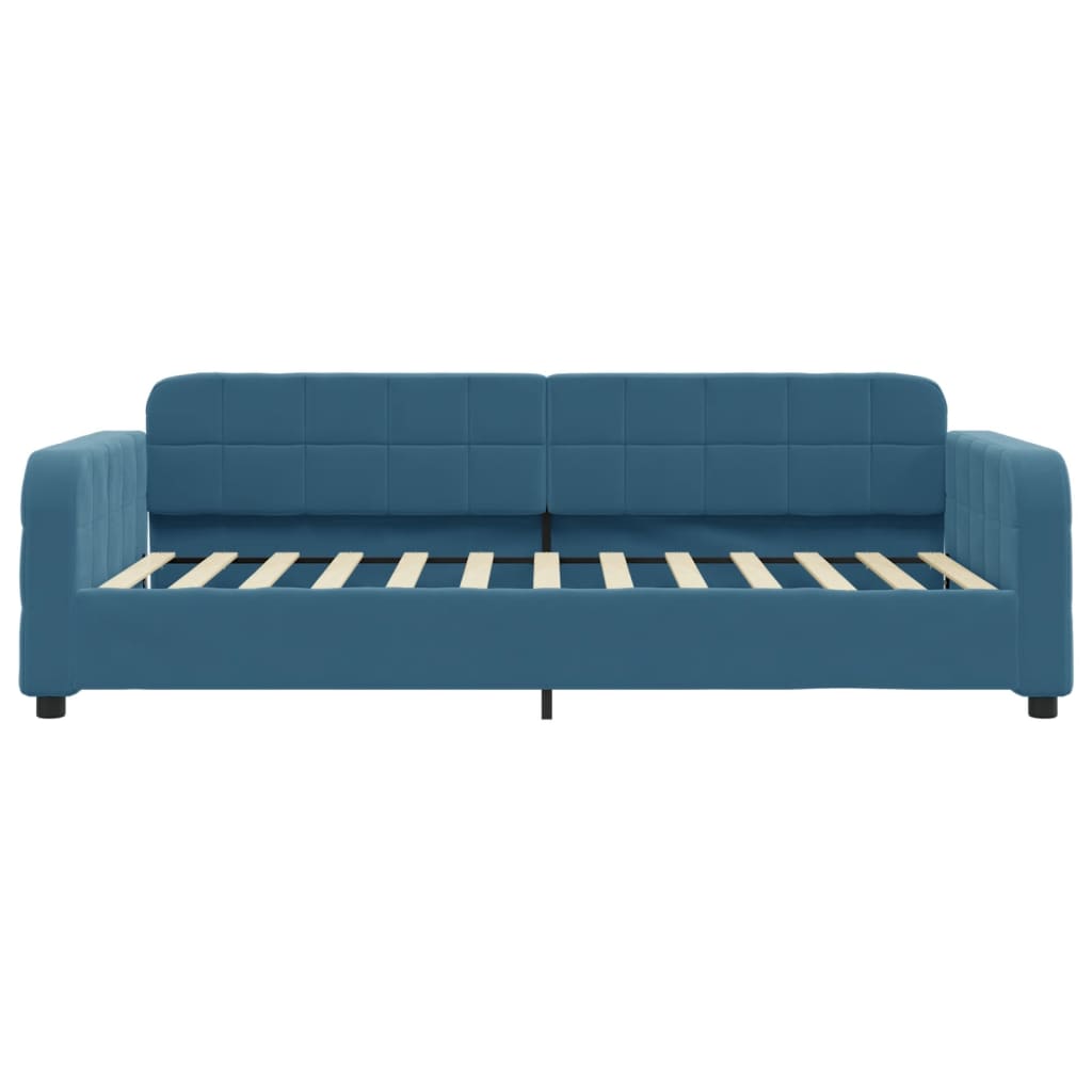 vidaXL Pat de zi cu extensie, albastru, 90x200 cm, catifea vidaXL Pat de zi cu extensie, albastru, 90x200 cm, catifea