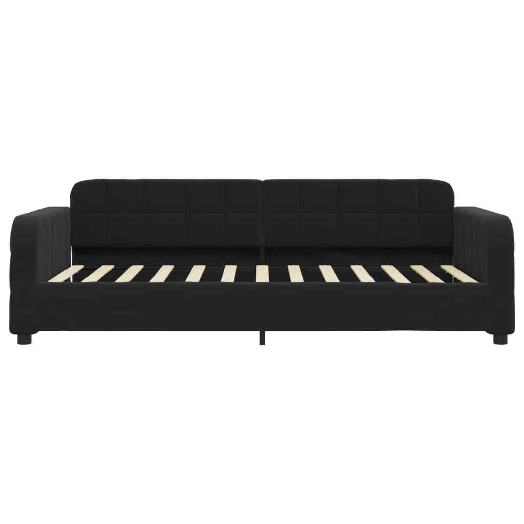 vidaXL Pat de zi cu extensie, negru, 90x200 cm, catifea vidaXL Pat de zi cu extensie, negru, 90x200 cm, catifea