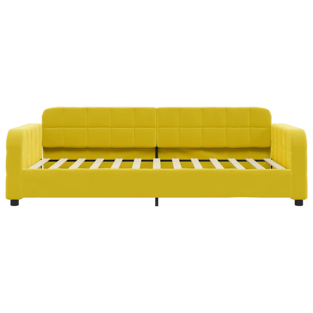 vidaXL Pat de zi cu extensie, galben, 90x200 cm, catifea vidaXL Pat de zi cu extensie, galben, 90x200 cm, catifea
