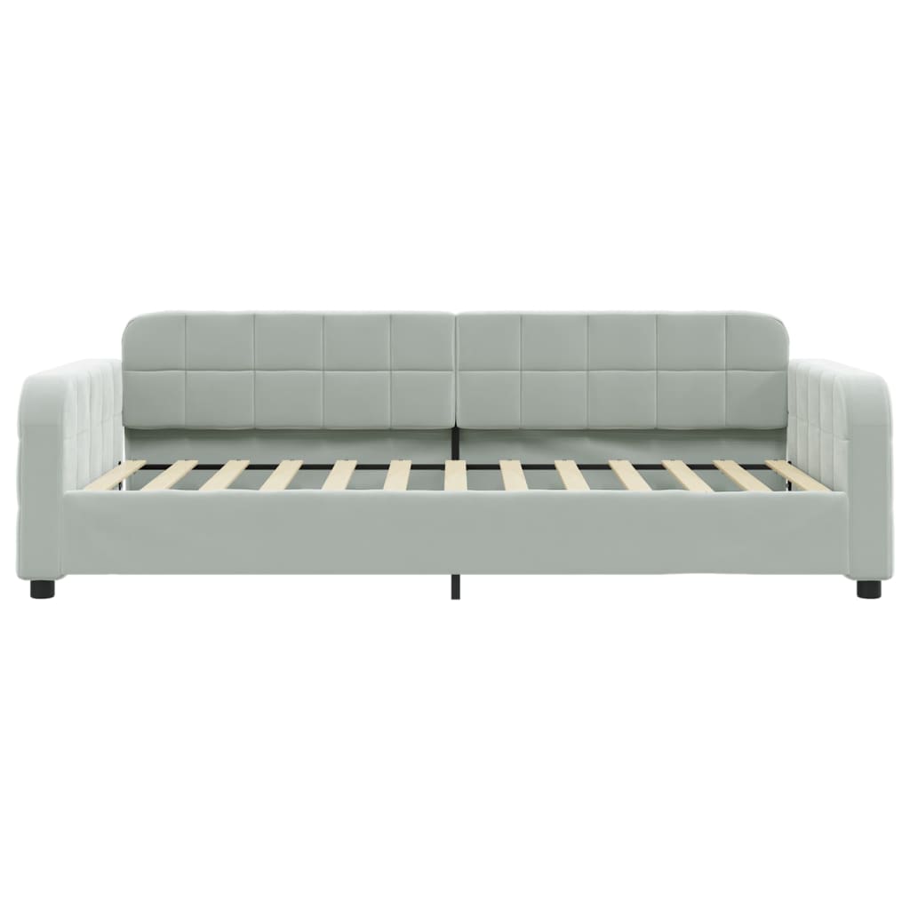 vidaXL Pat de zi cu extensie, gri deschis, 100x200 cm, catifea vidaXL Pat de zi cu extensie, gri deschis, 100x200 cm, catifea
