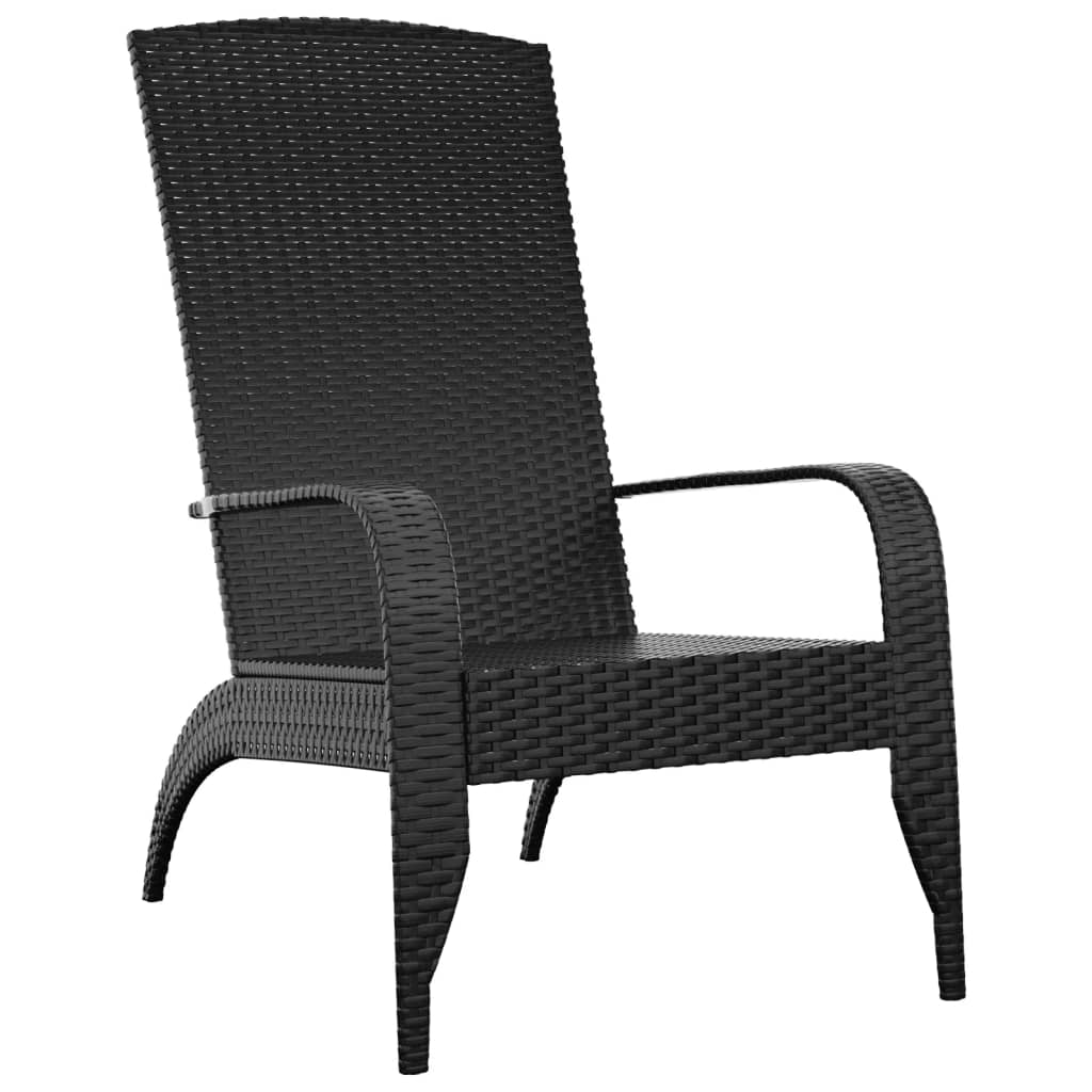 vidaXL Scaun Adirondack de grădină, negru, poliratan vidaXL Scaun Adirondack de grădină, negru, poliratan