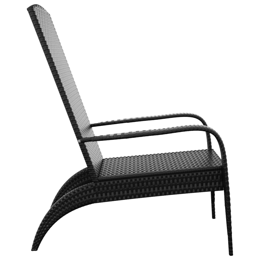 vidaXL Scaun Adirondack de grădină, negru, poliratan vidaXL Scaun Adirondack de grădină, negru, poliratan