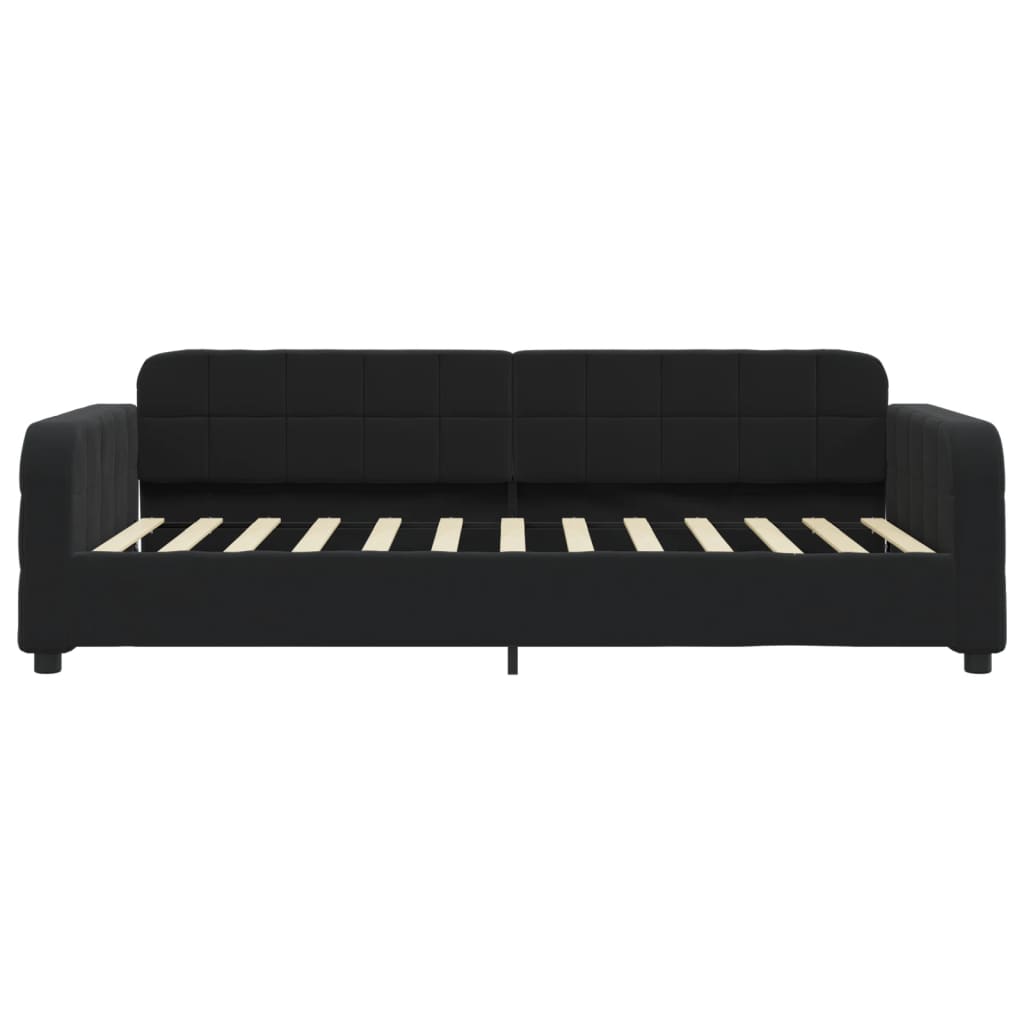vidaXL Pat de zi cu extensie, negru, 100x200 cm, catifea