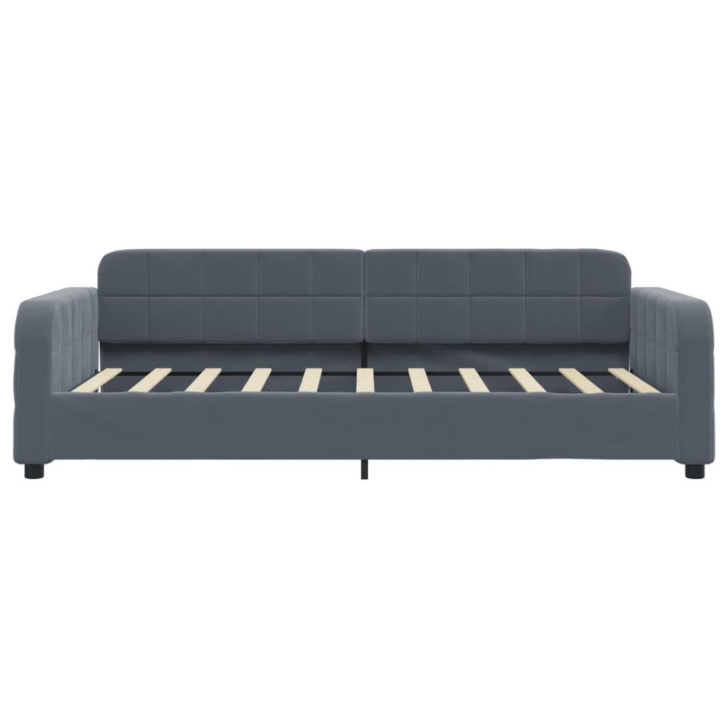 vidaXL Pat de zi cu extensie, gri închis, 90x190 cm, catifea vidaXL Pat de zi cu extensie, gri închis, 90x190 cm, catifea