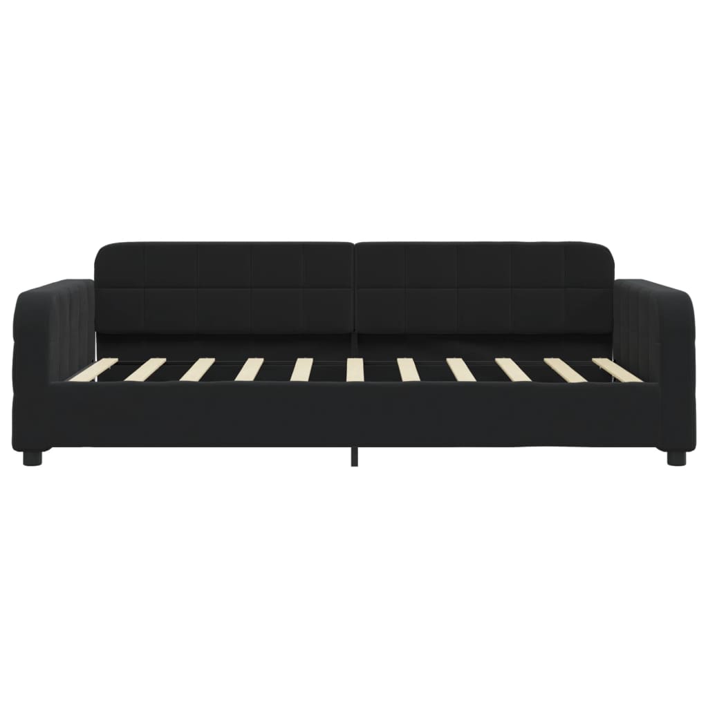 vidaXL Pat de zi cu extensie, negru, 90x190 cm, catifea vidaXL Pat de zi cu extensie, negru, 90x190 cm, catifea