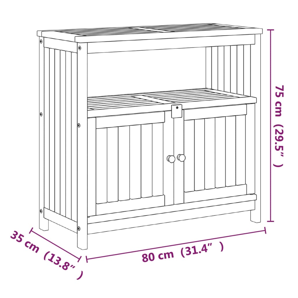 vidaXL Masă consolă de grădină, 80x35x75 cm, lemn masiv de acacia vidaXL Masă consolă de grădină, 80x35x75 cm, lemn masiv de acacia