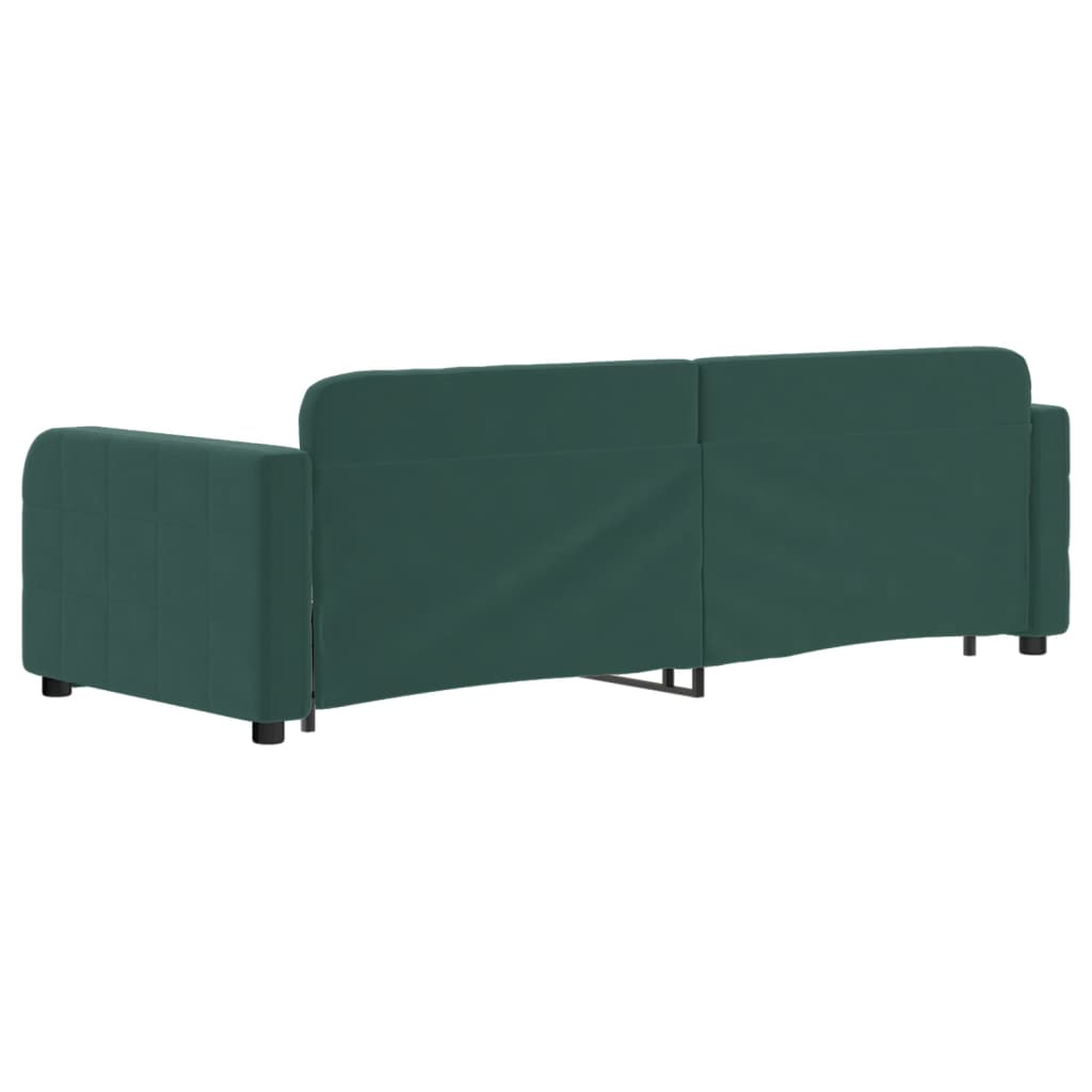 vidaXL Pat de zi cu extensie și sertare verde închis 80x200 cm catifea