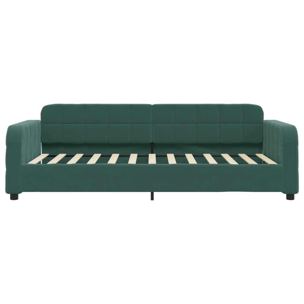 vidaXL Pat de zi cu extensie și sertare verde închis 90x200 cm catifea