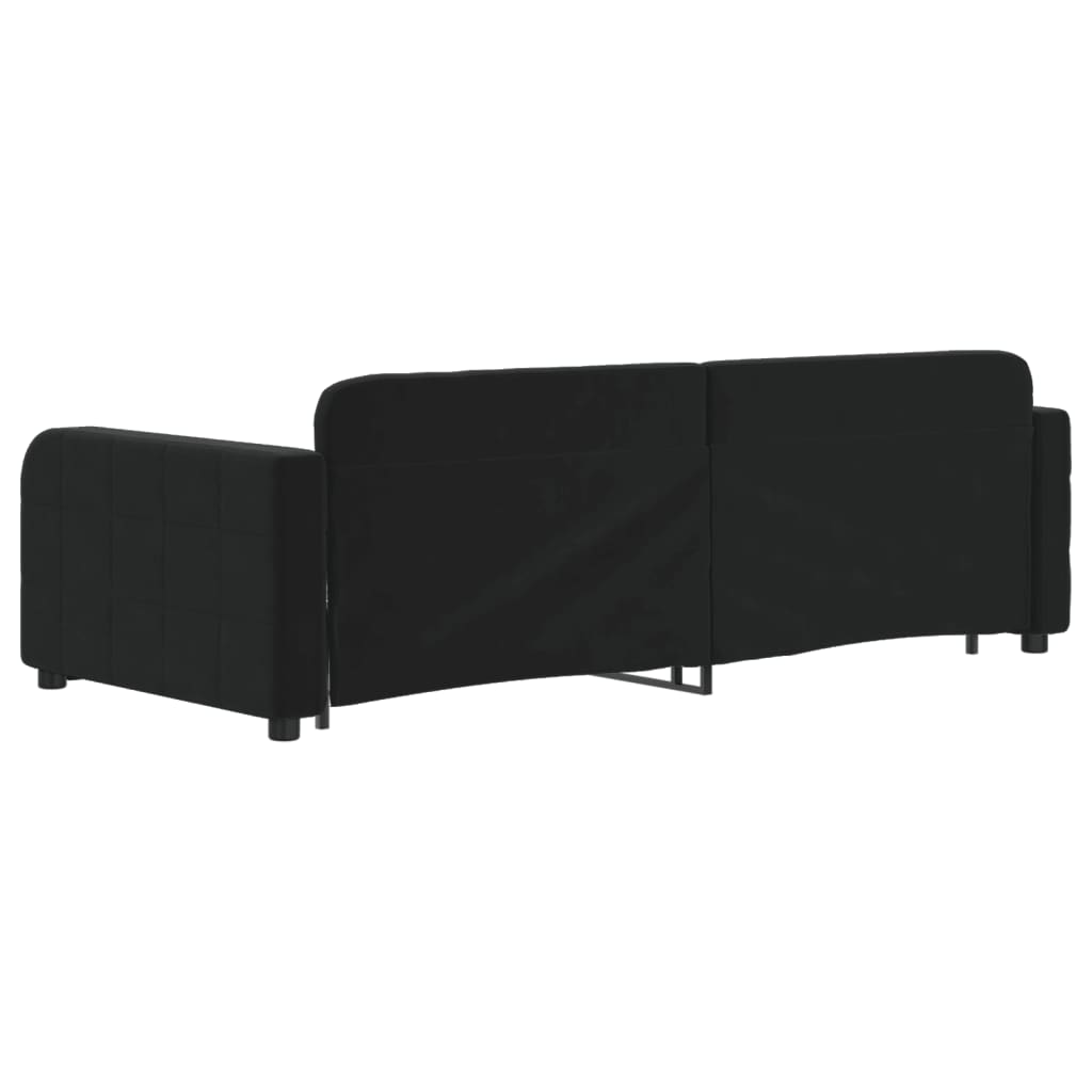 vidaXL Pat de zi cu extensie și sertare, negru, 90x200 cm, catifea vidaXL Pat de zi cu extensie și sertare, negru, 90x200 cm, catifea