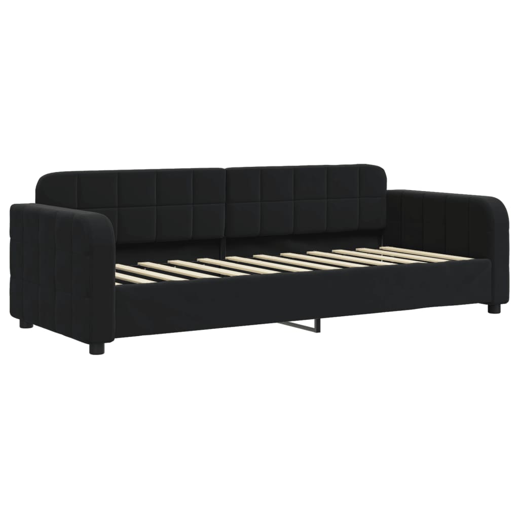 vidaXL Pat de zi cu extensie și sertare, negru, 80x200 cm, catifea vidaXL Pat de zi cu extensie și sertare, negru, 80x200 cm, catifea