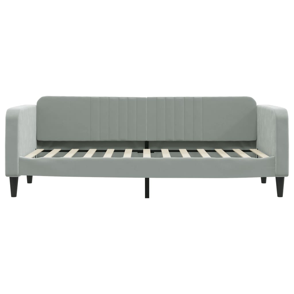 vidaXL Pat de zi cu saltea, gri deschis, 80x200 cm, catifea