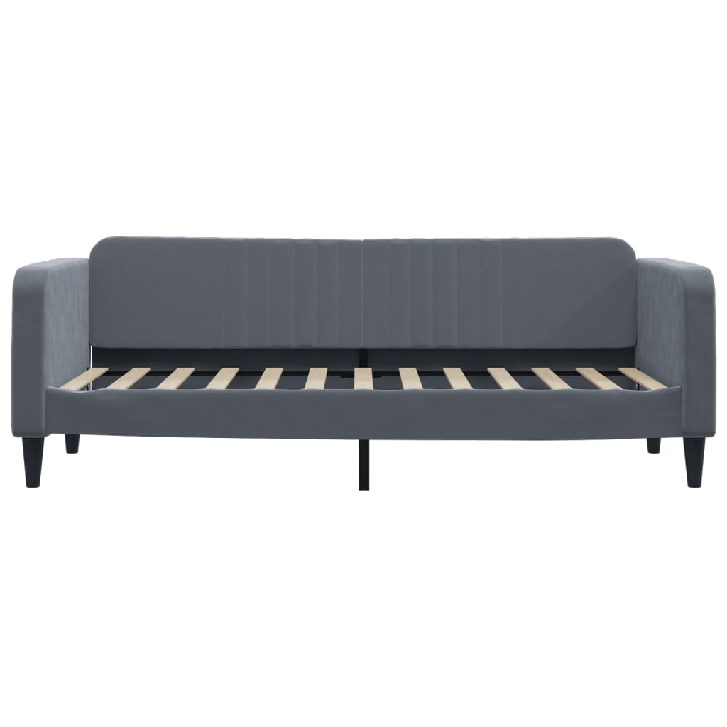 vidaXL Pat de zi cu saltea, gri închis, 80x200 cm, catifea