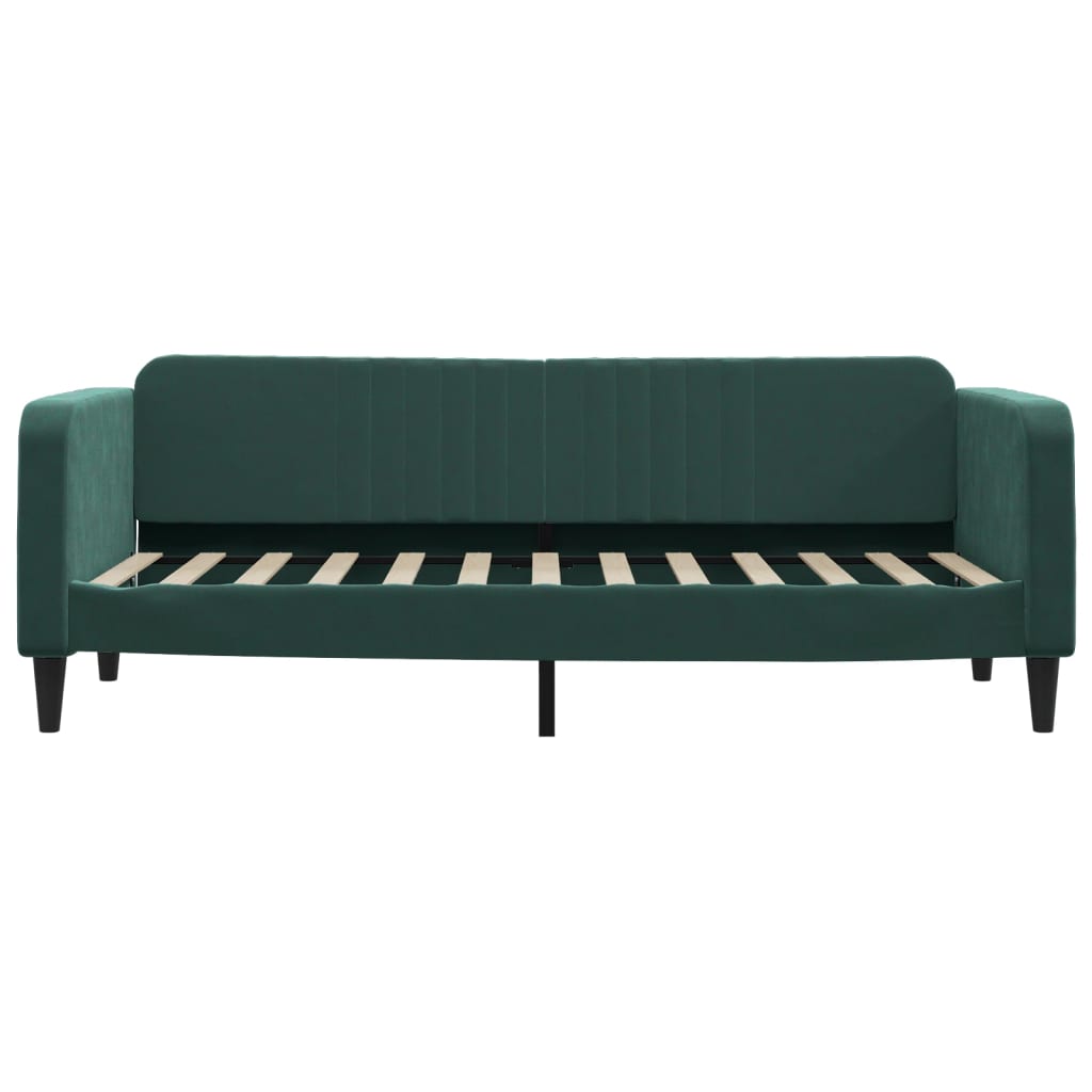vidaXL Pat de zi cu saltea, verde închis, 80x200 cm, catifea