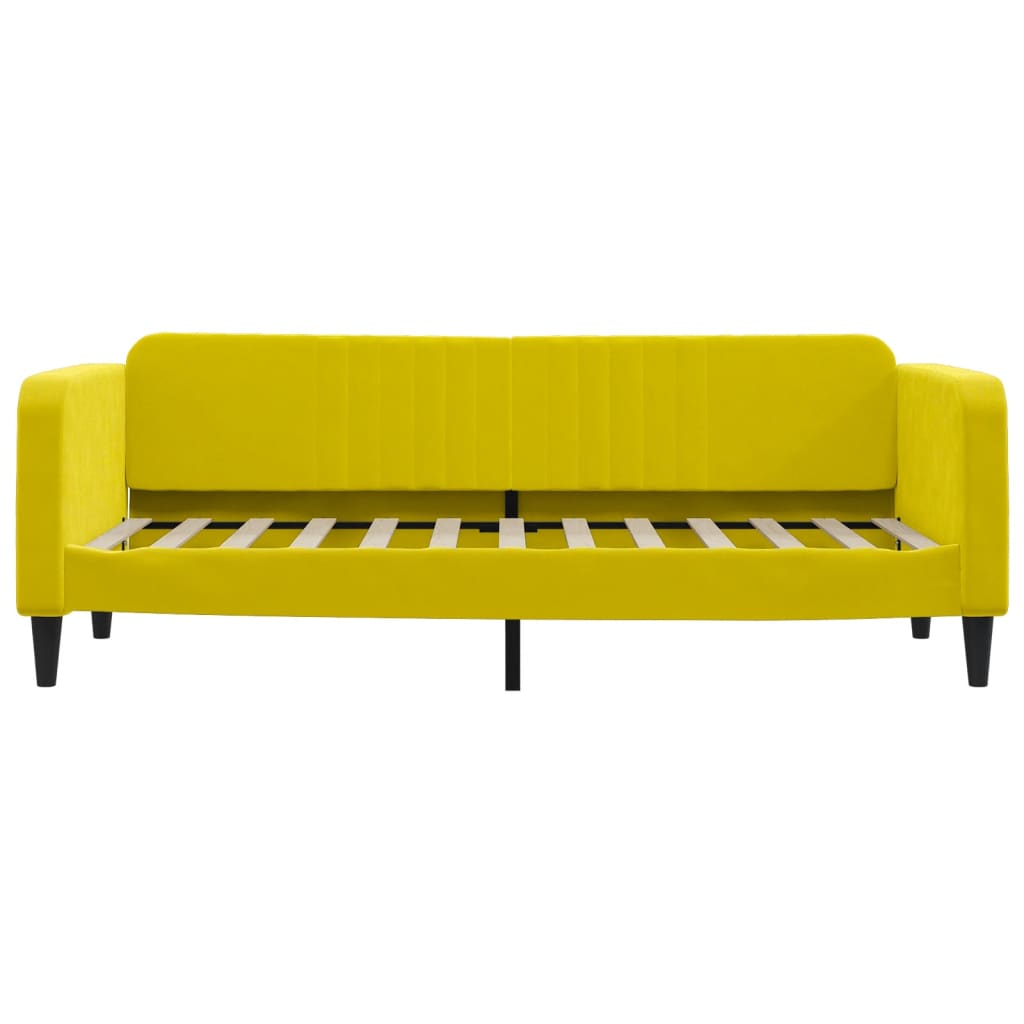 vidaXL Pat de zi cu saltea, galben, 80x200 cm, catifea