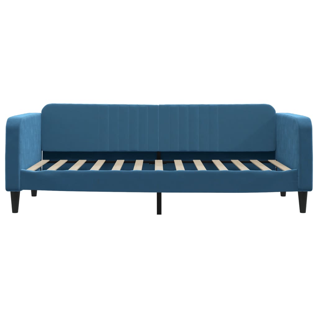 vidaXL Pat de zi cu saltea, albastru, 90x200 cm, catifea vidaXL Pat de zi cu saltea, albastru, 90x200 cm, catifea