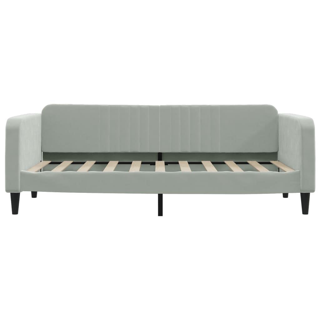 vidaXL Pat de zi cu saltea, gri deschis, 90x190 cm, catifea
