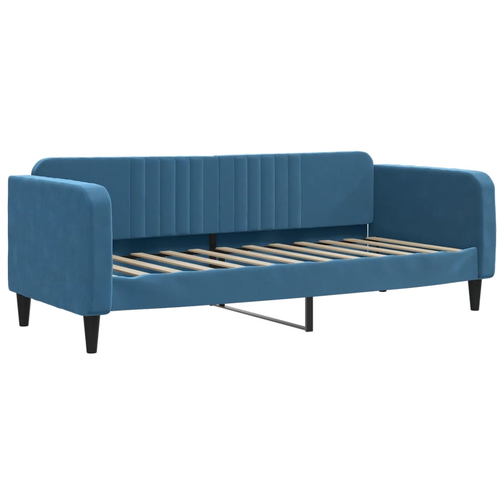 vidaXL Pat de zi cu extensie, albastru, 80x200 cm, catifea